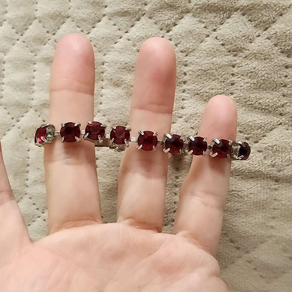 Stone and silver finish bracelet